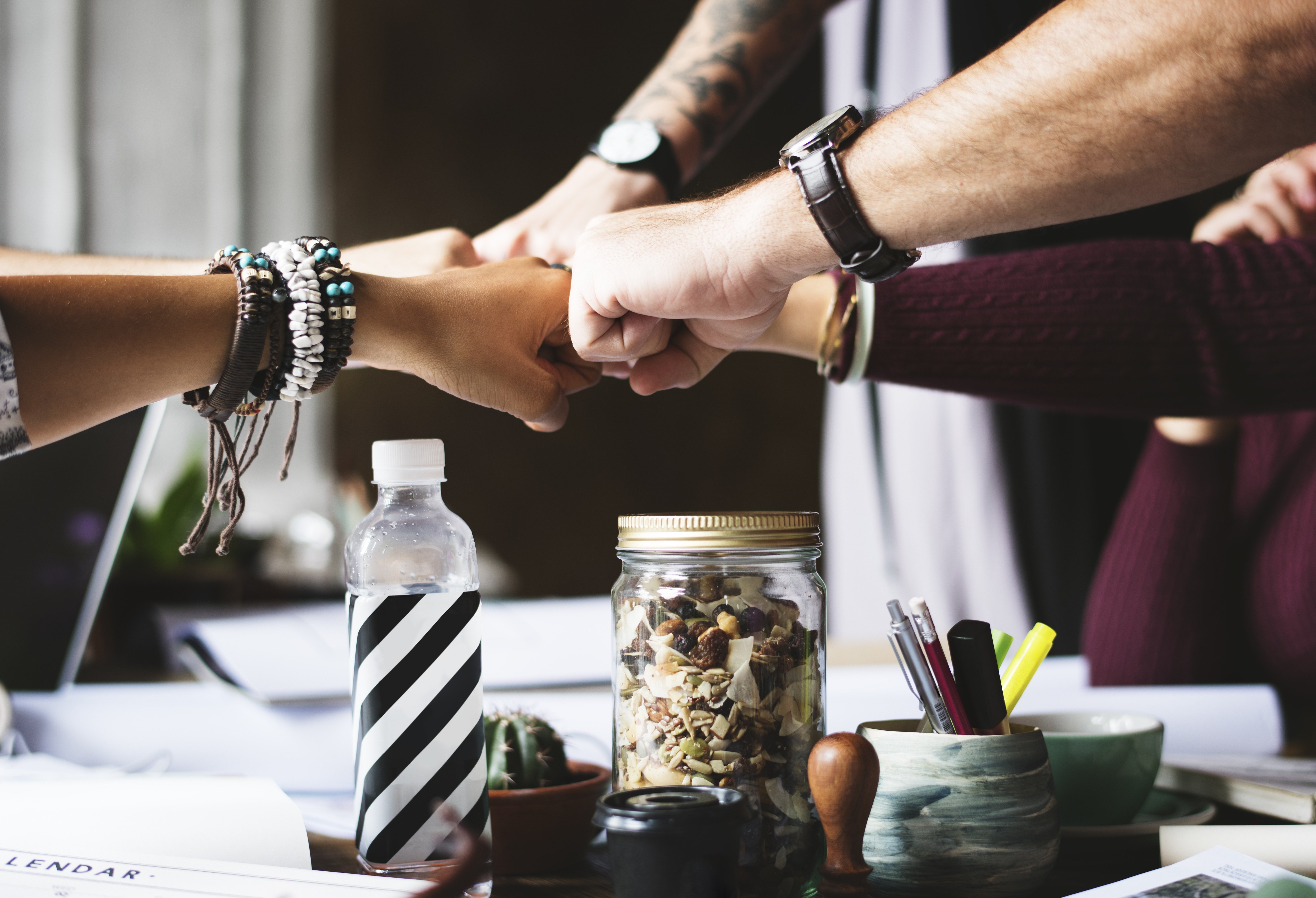 A team connecting over shared work